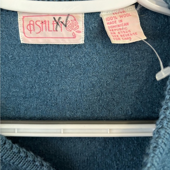 Vintage Ashley Blue Boiled Wool Cardigan Jacket - Picture 3 of 8